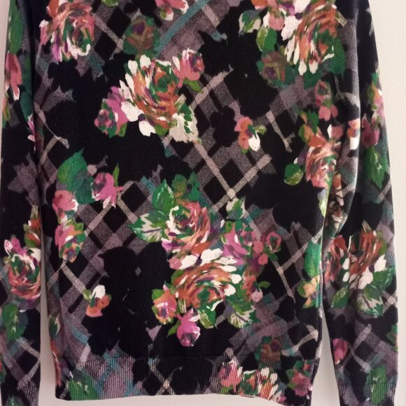 'TALBOTS' Petite Cardigan Size 0-2 P Plaid & Floral NWOT - Picture 1 of 14